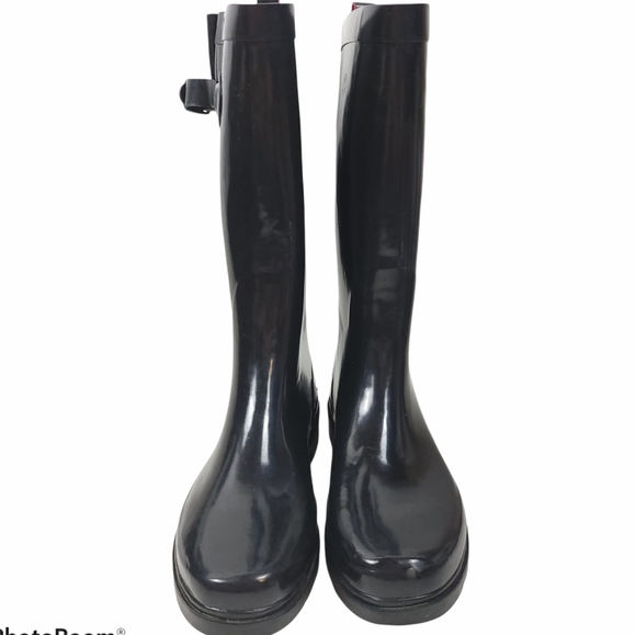 Capelli of New York Shoes - CAPELLI Ladies Solid Black Tall Rubber Rain Boot